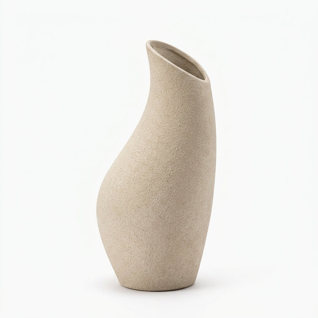 Sculpted Asymmetrical Ceramic Flower Vase — product image 4