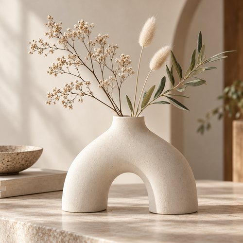 Arc Silhouette Ceramic Dried Flower Vase — product image 1