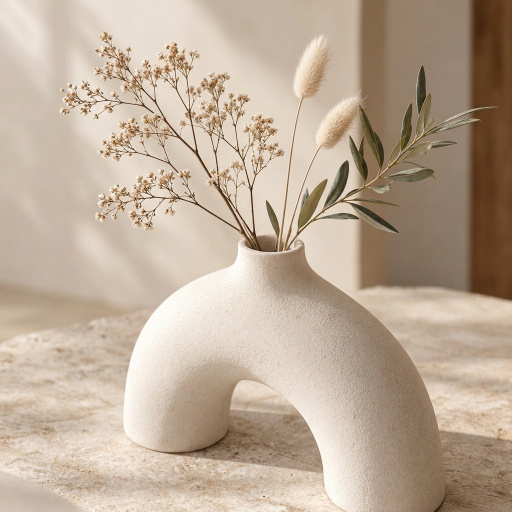 Arc Silhouette Ceramic Dried Flower Vase — product image 3