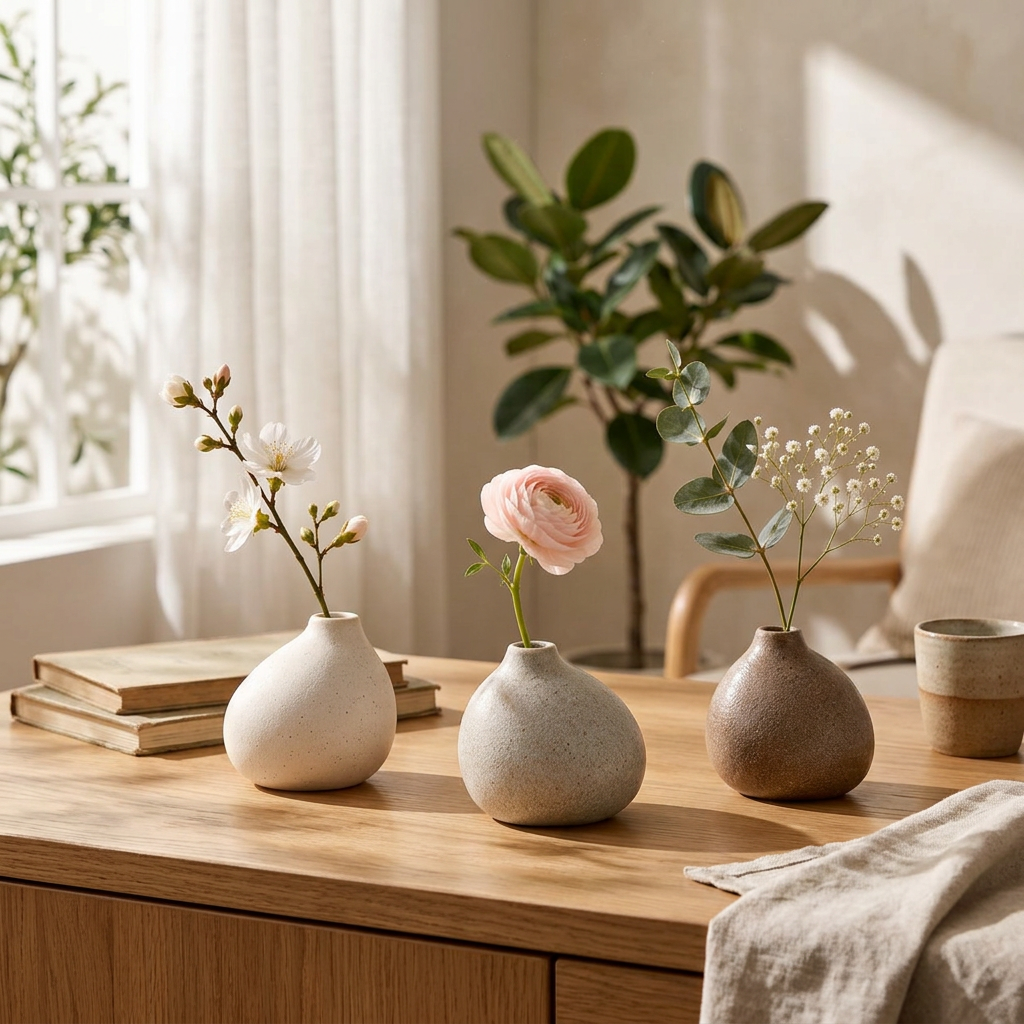Pebble Ceramic Bud Vases – Set of 3 — product image 2