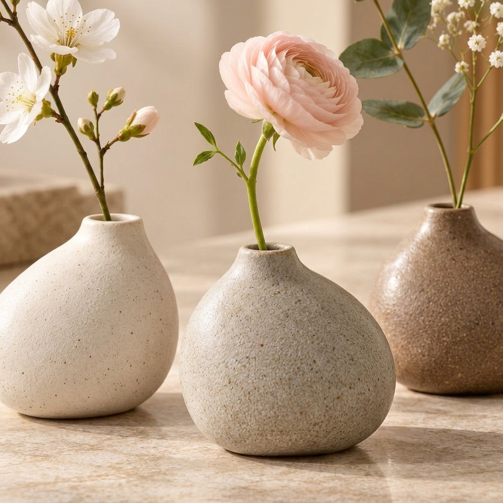 Pebble Ceramic Bud Vases – Set of 3 — product image 3