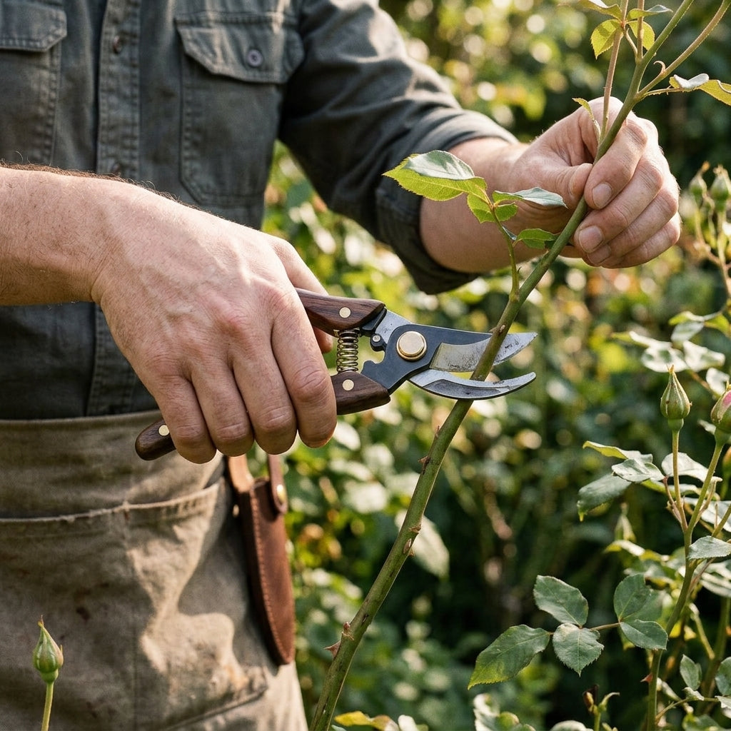 Wood-Handle Floral Pruning Shears with Sheath — product image 2