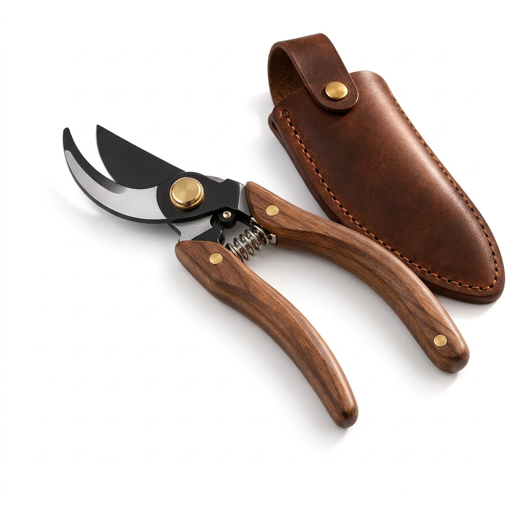 Wood-Handle Floral Pruning Shears with Sheath — product image 4
