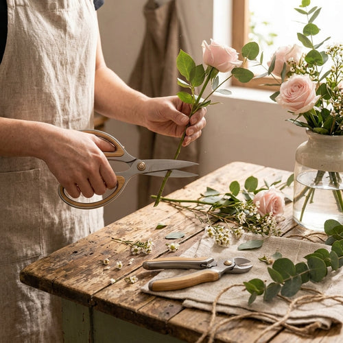 Bamboo-Accent Floral Scissors & Cutter Duo — product image 2