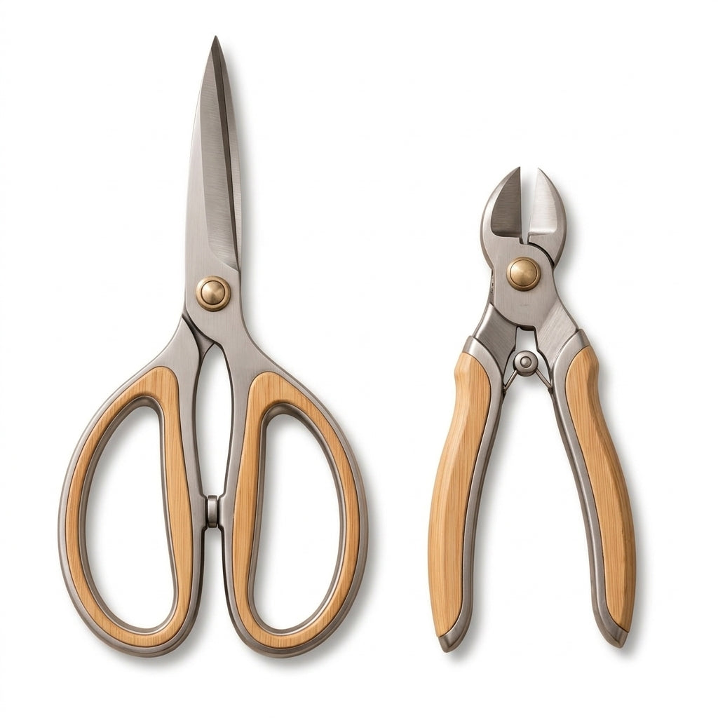 Bamboo-Accent Floral Scissors & Cutter Duo — product image 4