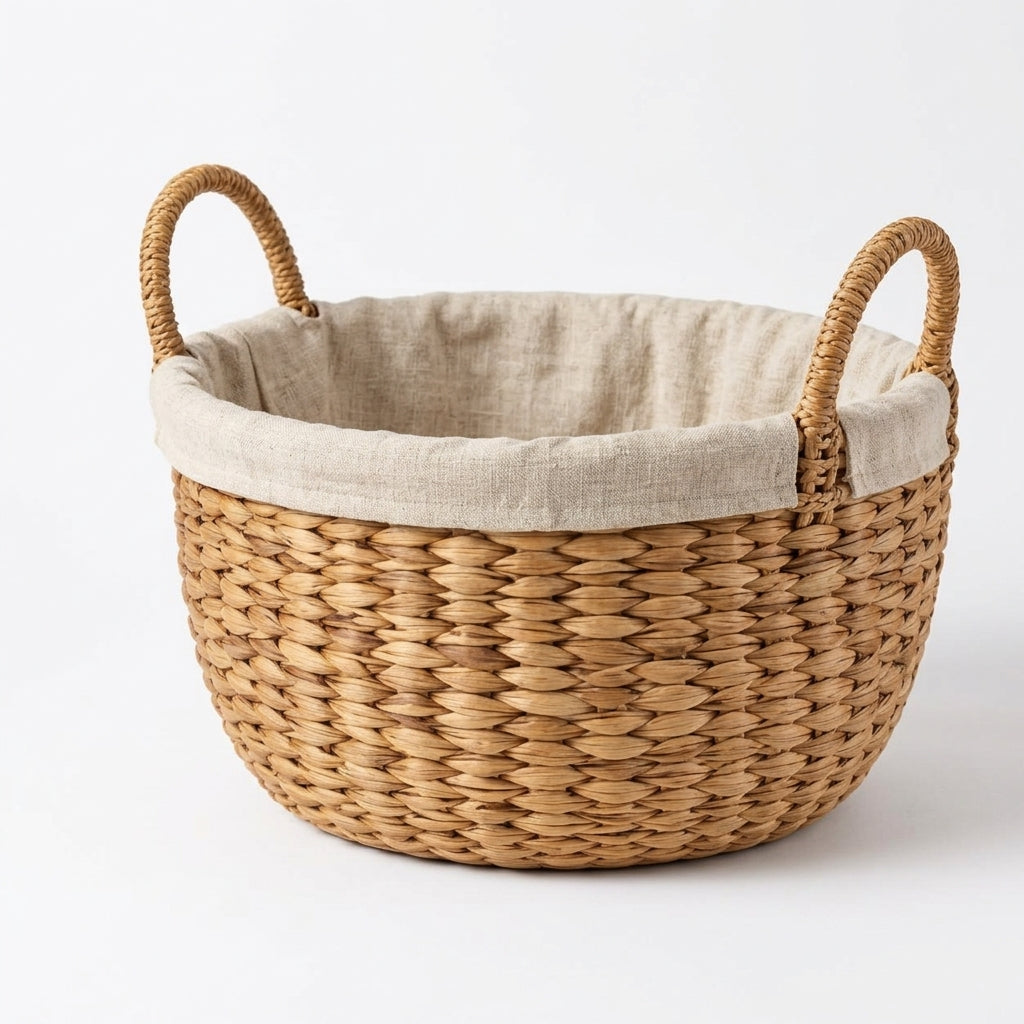Natural Woven Flower Basket with Linen Liner — product image 4